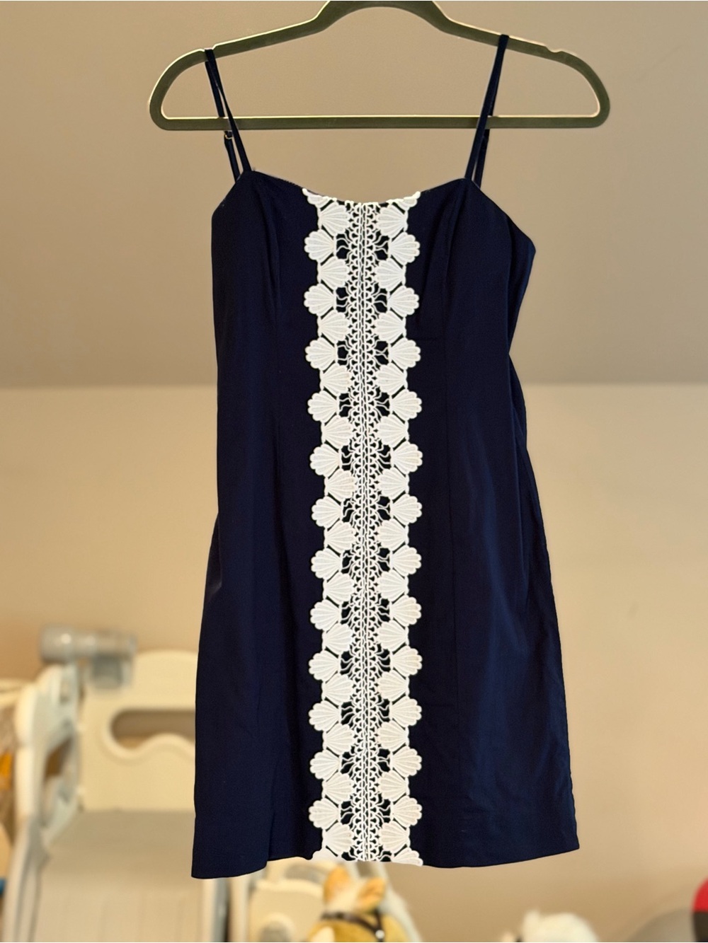 Lilly Pulitzer Navy Dress with White Crochet Panel
